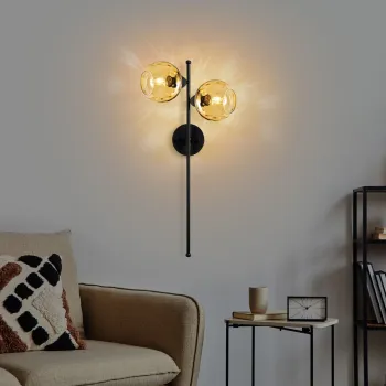 Aplica de perete, Opviq, 521SHN3703, Galben/Negru imagine