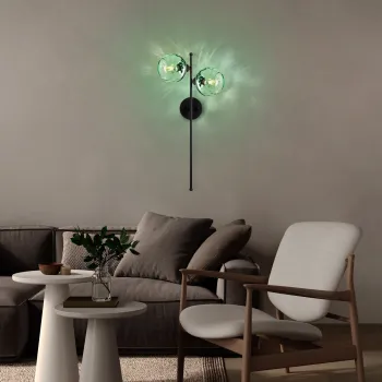 Aplica de perete, Opviq, 521SHN3704, Menta / Negru imagine