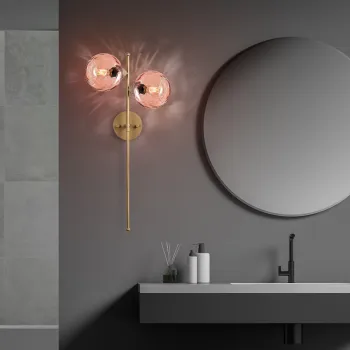 Aplica de perete, Opviq, 521SHN3707, Roz/Auriu imagine