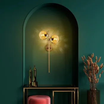 Aplica de perete, Opviq, 521SHN3708, Galben / Aur imagine