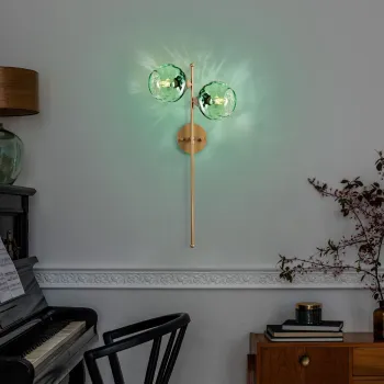 Aplica de perete, Opviq, 521SHN3709, Menta / Aur imagine