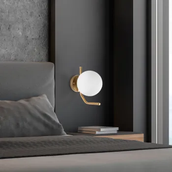 Aplica de perete, Opviq, 521SHN3710, Aur/Alb imagine