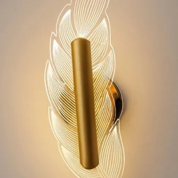 Aplica de perete, Opviq, 751ARL1148, Metal, Auriu / Transparent imagine