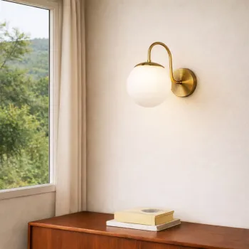 Aplica de perete, Opviq, 780SGN2716, Aur/Alb imagine