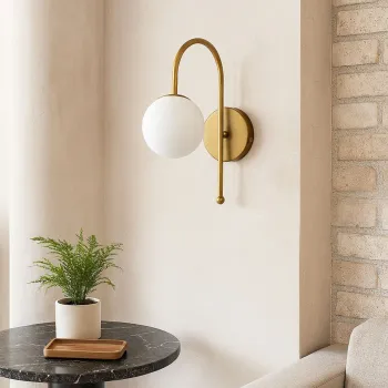 Aplica de perete, Opviq, 780SGN3558, Alb/Auriu imagine