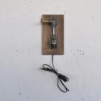 Aplica de perete, Opviq, 791EVL1612, Lemn/Negru imagine