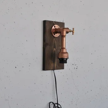 Aplica de perete, Opviq, 791EVL1613, Lemn / Auriu roz imagine