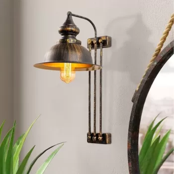 Aplica de perete, Opviq, 892OPV1235, Metal, Maro antichizat imagine