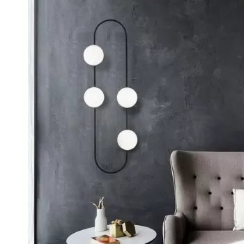 Aplica de perete, Opviq, 892OPV1243, Metal, Alb/Negru imagine