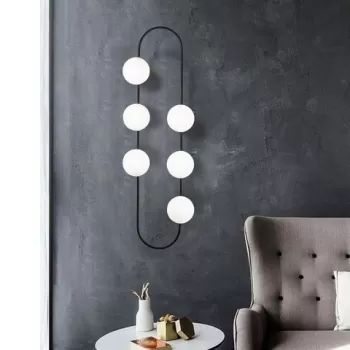 Aplica de perete, Opviq, 892OPV1264, Metal, Alb/Negru imagine