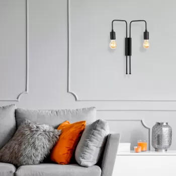 Aplica de perete, Opviq, 892OPV1356, Metal, Negru imagine