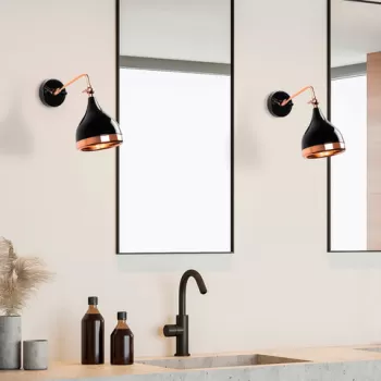 Aplica de perete, Opviq, 892OPV1359, Metal, Negru/Cupru imagine