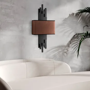 Aplica de perete, Opviq, 892OPV2408, Negru/Maro imagine