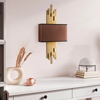 Aplica de perete, Opviq, 892OPV2412, Auriu/Maro imagine