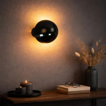 Aplica de perete, Opviq, 942FLG2222, Negru imagine