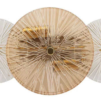 Aplica de perete Osaka, Mauro Ferretti, 2 x E14, 20W, 42x8x20 cm, fier/sticla, auriu/maro/transparent imagine