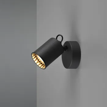 Aplica de perete Pago, TRIO, 9x10x15 cm, 35W, 1x GU10, metal, negru mat imagine