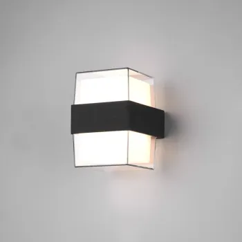 Aplica de perete patrata pentru exterior Molina, RL, 9.6x13.2 cm, 4.6W, 1x SMD, aluminiu, antracit/transparent imagine