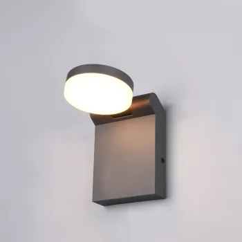 Aplica de perete pentru exterior Adour, TRIO, 10x19 cm, 7.5W, 1x SMD, aluminiu, antracit imagine