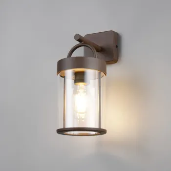 Aplica de perete pentru exterior Almeria, RL, 12.5x18x29 cm, 28W, 1x E27, aluminiu, maro imagine