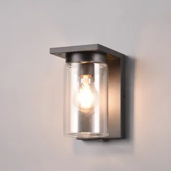 Aplica de perete pentru exterior Ardila, TRIO, 11.5x19 cm, 40W, 1x E27, aluminiu, negru mat imagine