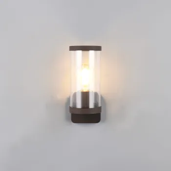 Aplica de perete pentru exterior Bonito, RL, 9.5x12x23 cm, 28W, 1x E27, aluminiu, maro imagine