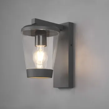 Aplica de perete pentru exterior Cavado, TRIO, 16x28 cm, 40W, 1x E27, aluminiu, antracit imagine