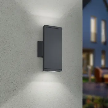 Aplica de perete pentru exterior Colorado, TRIO, 9x6.5x20 cm, 3W, 2x SMD, aluminiu turnat, antracit imagine