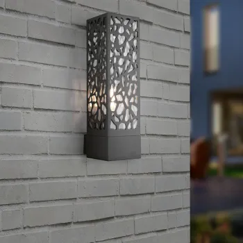 Aplica de perete pentru exterior Cooper, TRIO, 14x10x36 cm, 40W, 1x E27, inox, antracit imagine