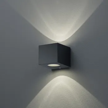 Aplica de perete pentru exterior Cordoba, RL, 10x9 cm, 2W, 2x SMD, plastic, negru mat imagine