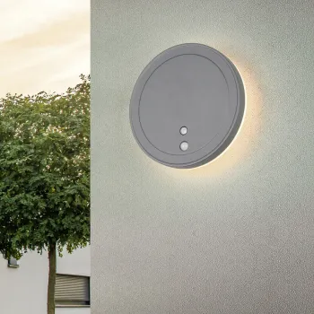 Aplica de perete pentru exterior cu senzor Fortaleza, RL, 3.5x14 cm, 2W, 1x SMD, aluminiu, antracit imagine