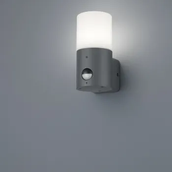 Aplica de perete pentru exterior cu senzor Hoosic, TRIO, 8.5x11.8x17.5 cm, 28W, 1x E27, aluminiu, antracit imagine