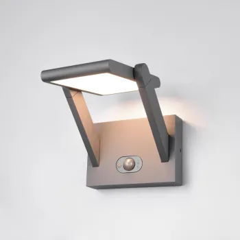 Aplica de perete pentru exterior cu senzor Malawi, TRIO, 18x23.5 cm, 5W, 1x SMD, aluminiu, antracit imagine