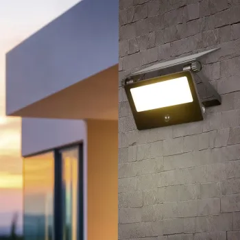 Aplica de perete pentru exterior cu senzor Moura, RL, 14.5x13x15.5 cm, 10W, 1x SMD, aluminiu, negru mat imagine