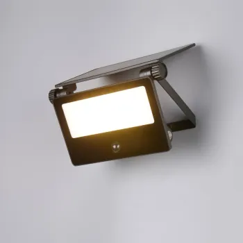 Aplica de perete pentru exterior cu senzor Moura, RL, 20.5x15.5x17.5 cm, 18W, 1x SMD, aluminiu, negru mat imagine