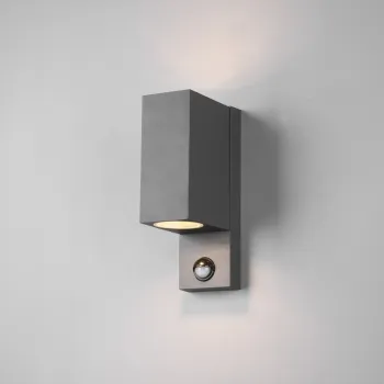 Aplica de perete pentru exterior cu senzor Roya, TRIO, 7x11.6x22 cm, 35W, 2x GU10, aluminiu, antracit imagine