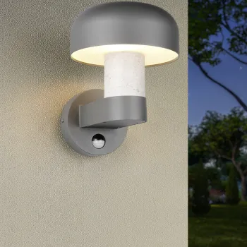 Aplica de perete pentru exterior Fraser, TRIO, 19x25x24.5 cm, 10W, 1x E27, aluminiu, gri imagine