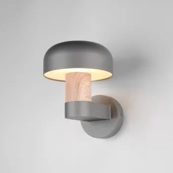 Aplica de perete pentru exterior Fraser, TRIO, 19x25x24.5 cm, 10W, 1x E27, aluminiu, gri/natur imagine