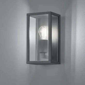 Aplica de perete pentru exterior Garonne, TRIO, 14x14x26 cm, 60W, 1x E27, aluminiu, antracit imagine