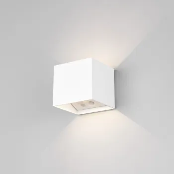 Aplica de perete pentru exterior Genie, RL NOW, 10x10.5x10 cm, 1W, 2x SMD, plastic, alb mat imagine