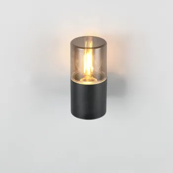 Aplica de perete pentru exterior Hoosic, TRIO, 8.5x11.8x17.5 cm, 28W, 1x E27, aluminiu, negru mat imagine