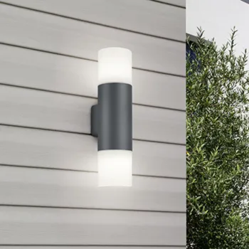 Aplica de perete pentru exterior Hoosic, TRIO, 8.5x11.8x33 cm, 28W, 2x E27, aluminiu/plastic, antracit imagine