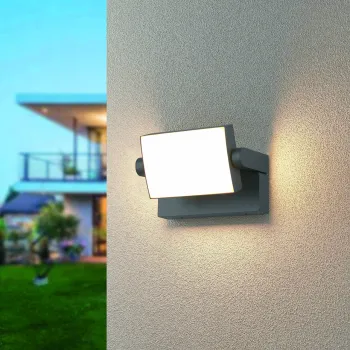 Aplica de perete pentru exterior Kansas, TRIO, 20x10 cm, 10W, 1x SMD, aluminiu, antracit imagine
