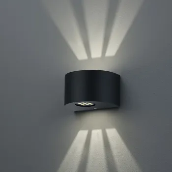 Aplica de perete pentru exterior Rosario, RL, 15x10.5x9 cm, 2W, 2x SMD, plastic, negru mat imagine