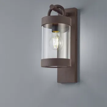 Aplica de perete pentru exterior Sambesi, TRIO, 12.5x33 cm, 28W, 1x E27, aluminiu, ruginiu imagine