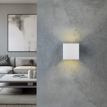 Aplica de perete pentru exterior Talent, RL, 10x12x10 cm, 0.5W, 2x SMD, metal, alb mat imagine