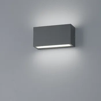 Aplica de perete pentru exterior Trent, TRIO, 14x5 cm, 9W, 1x SMD, aluminiu, antracit imagine