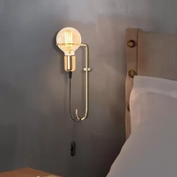 Aplica de perete, Pota - 3662, Opviq, 9 x 15 x 30 cm, 1 x E27, 40W, auriu imagine