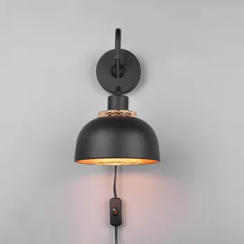 Aplica de perete Punch, RL, 18x22.5x30 cm, 40W, 1x E27, metal, negru mat imagine