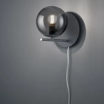 Aplica de perete Pure, TRIO, 18x20.6 cm, 28W, 1x E14, metal, antracit imagine